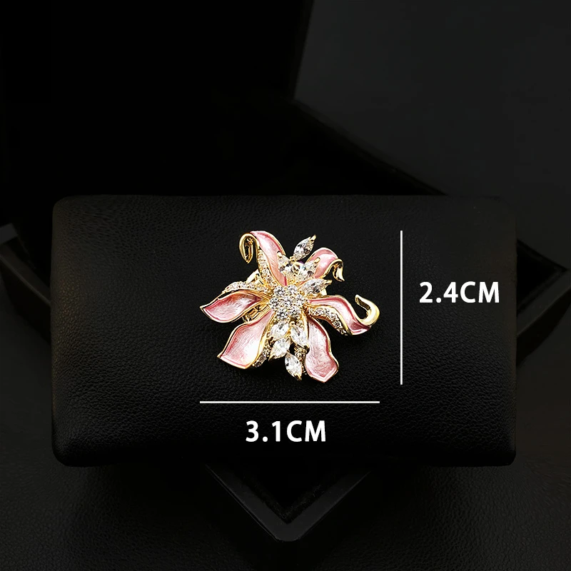 Pink Flower Seamless Magnetic Brooch National Style Element Magnet Corsage Summer Clothes Anti-Exposure Buckle Accessories 5586