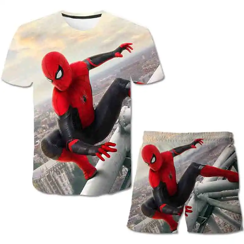 baby outfit sets girl Boys Mαrvel- Spidermαn T-shirts Sets Kids Cartoon Printed Boys Tees Children Tops Short-sleeve Suit Clothes Summer harajuku Suit baby clothes set for girl Clothing Sets