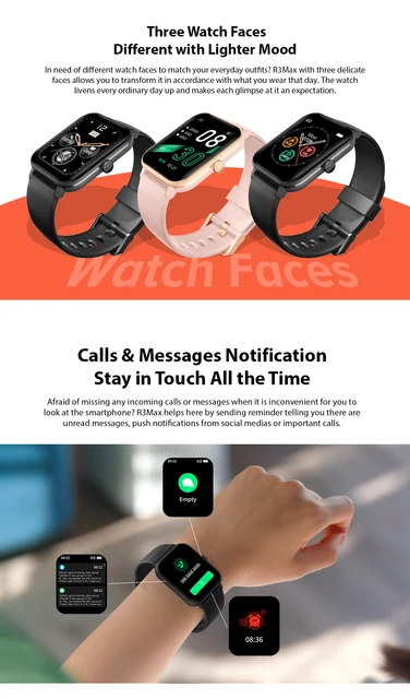 Reloj Smartwatch Blackview R3 Max Black — ZonaTecno
