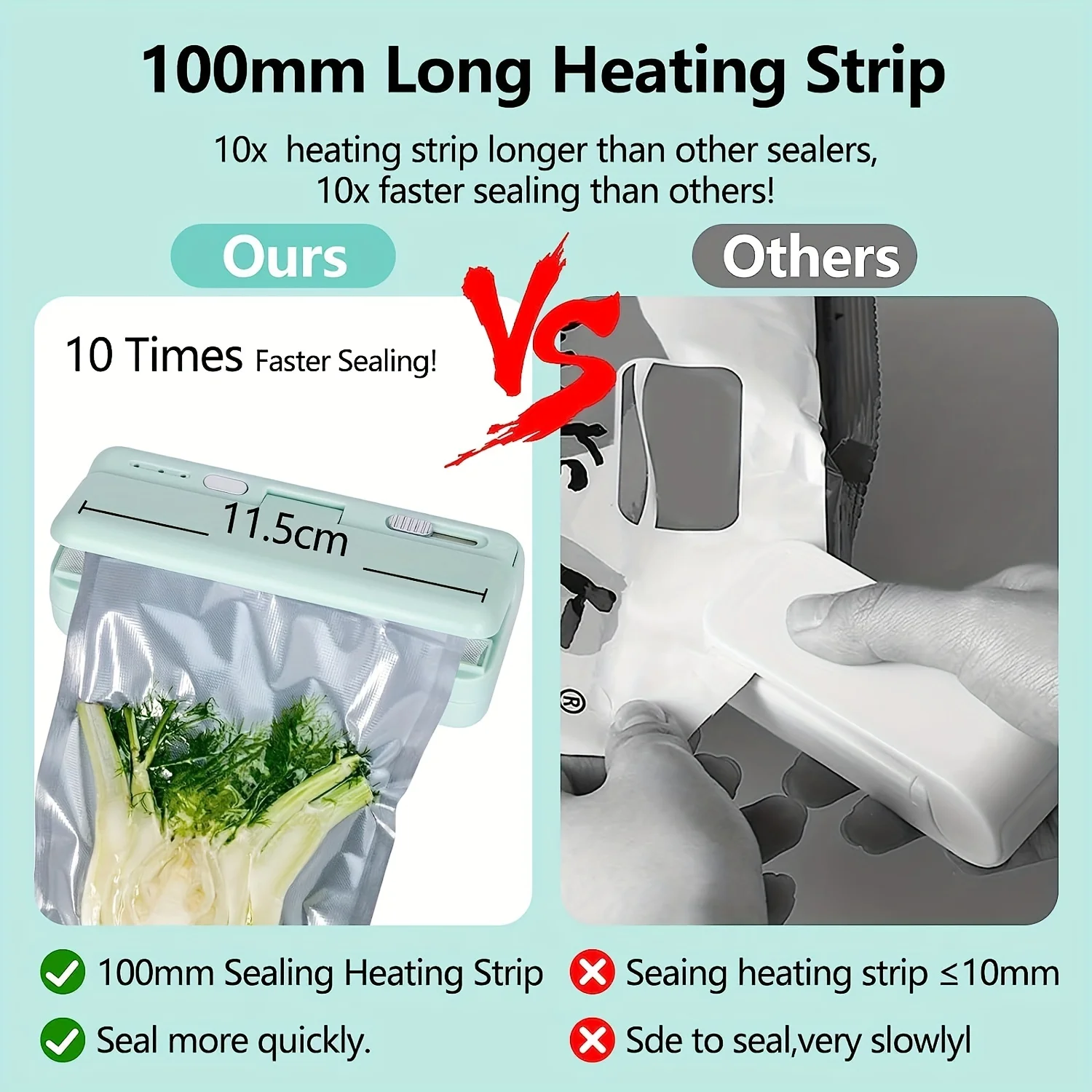 Portable Mini Chip Bag Sealer - Handheld Food Vacuum Sealer for Plastic Bags with Resealer and Opener - Kitchen Gadget 4
