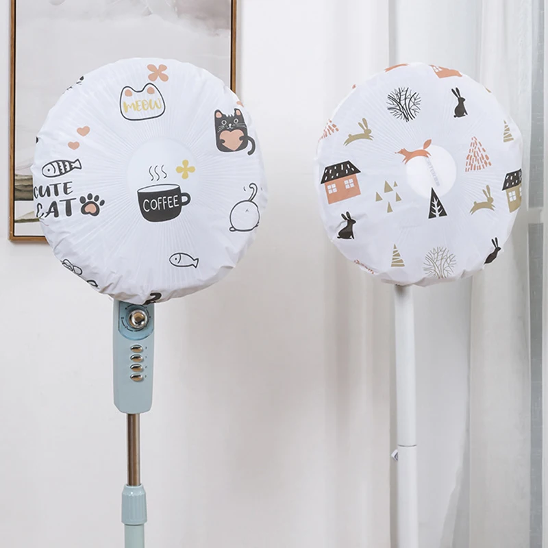Cute Printed Electric Fans Round Dustproof Cover Safety Protection Household Dust Cover Diameter 45cm Home storage Bag 1pc fan cover