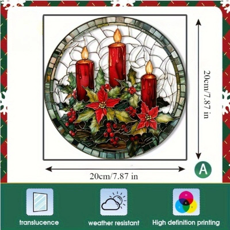 Festive Christmas Static Cling Window Sticker - Waterproof Vinyl Decal