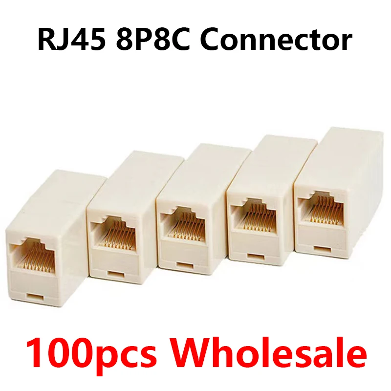 100pcs Universal RJ45 Cat5 8P8C Socket Connector Coupler For Extension