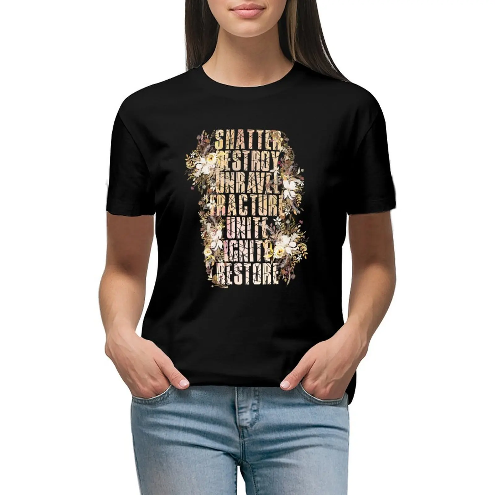 All Shatter Me T-Shirt Top Summer Top T-Shirt Per Donna Graphic Tees
