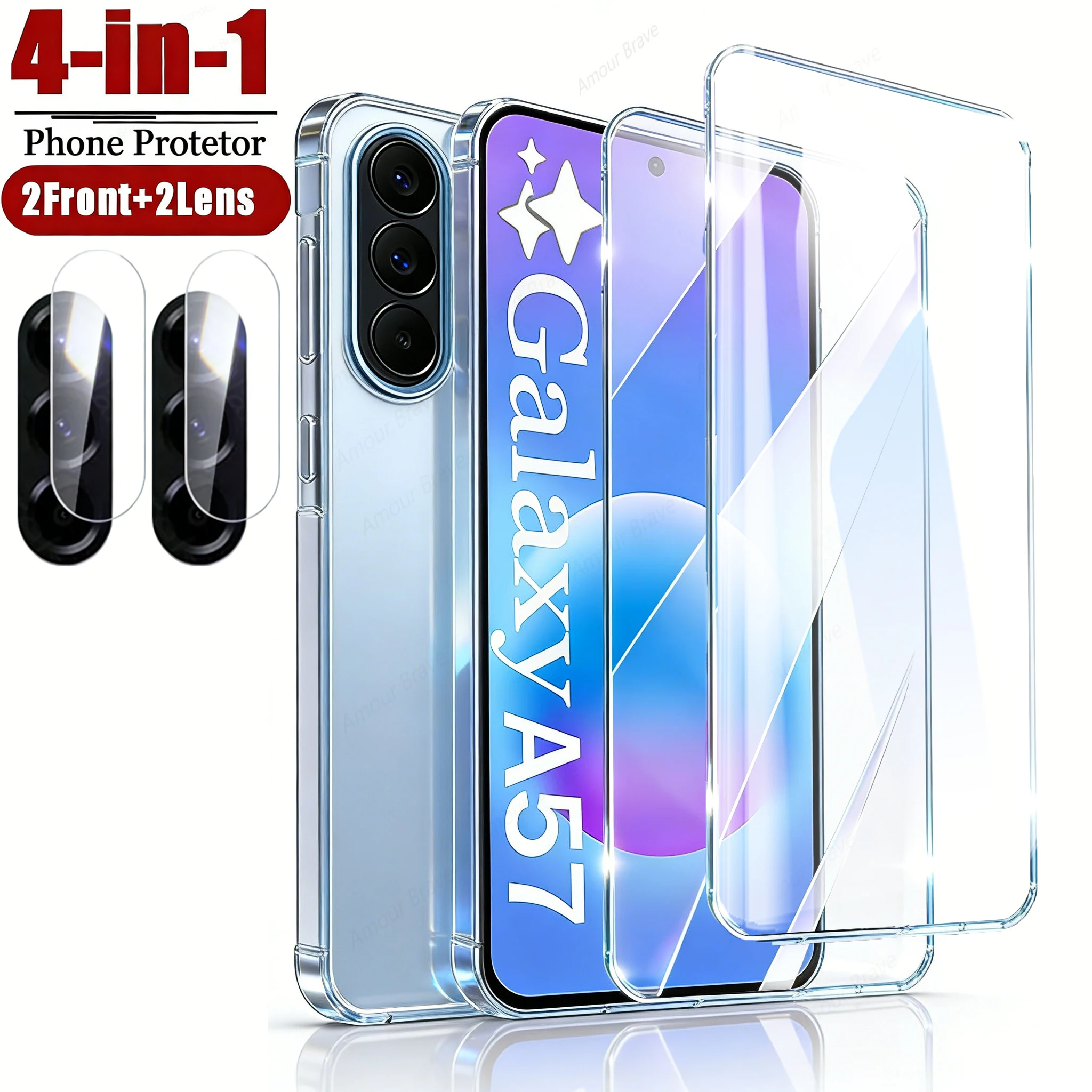 HD Glass Screen & Lens Protector Film - 4-in-1 Pack