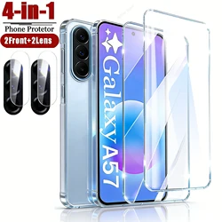 HD Glass Screen & Lens Protector Film - 4 - in - 1 Pack - 2 Glass 2 lens film (Galaxy A57)