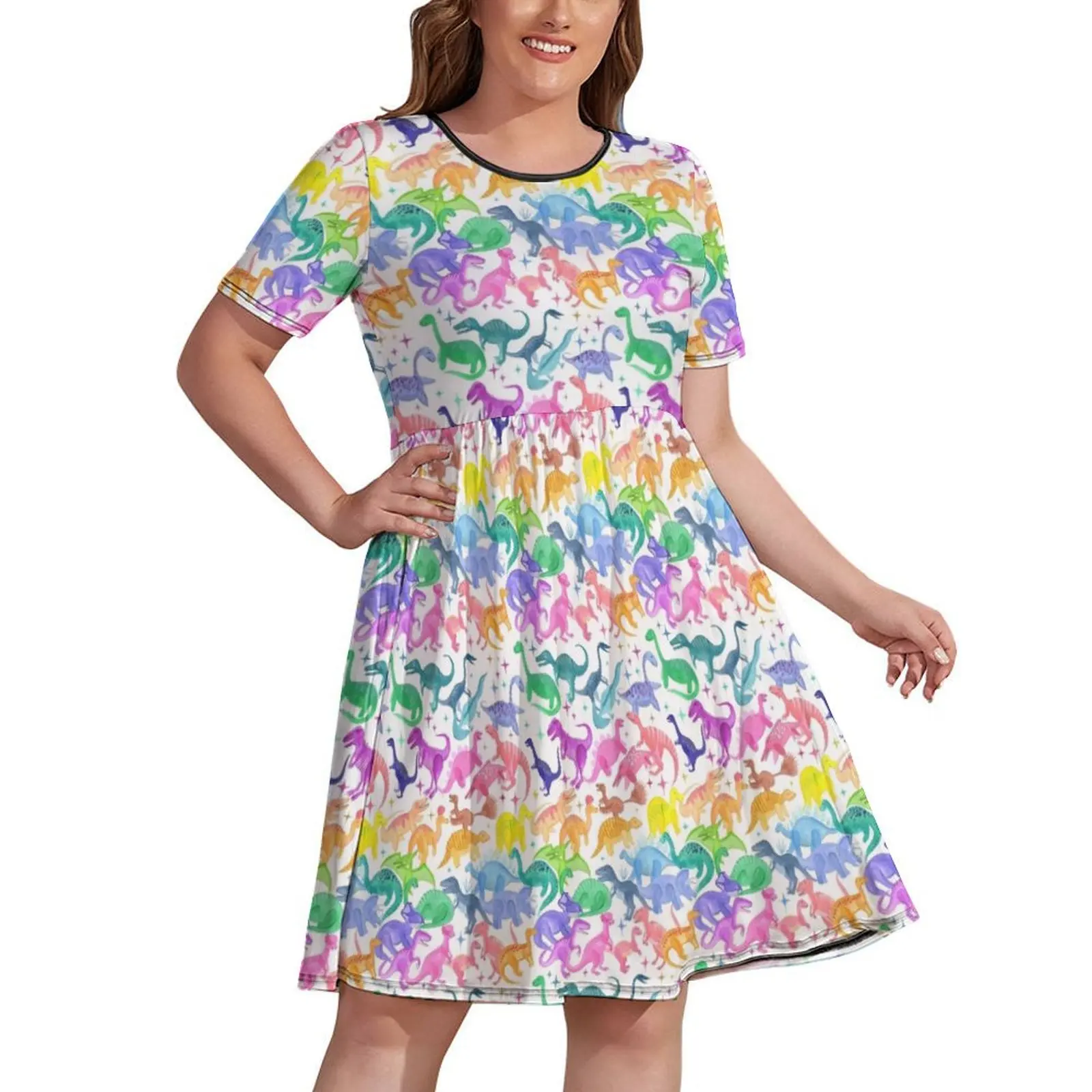 

Roarsome Rainbow Dinosaur Alphabet Dress women clothing 2024 new arrivals women's summer dress 2024 clothes for woman
