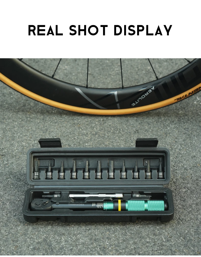 ThinkRider Fahrrad-Drehmomentschlüssel-Set, 1/4 Zoll, 2–24 Nm, Dual-Richtung, Fahrrad-Inbusschlüssel, Werkzeug, Steckschlüssel, Pro-Motorrad-Reparatursatz – Detail 14