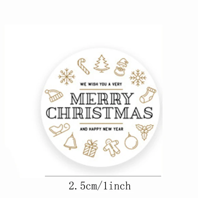 100-500pcs Merry Christmas Sticker Christmas Party Decoration Gift