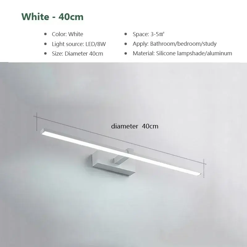 Modern LED Vanity Mirror Wall Light for Bathroom Makeup Mirror Headlamp Indoor Lighting Fixture Sconce Decor - Image 9