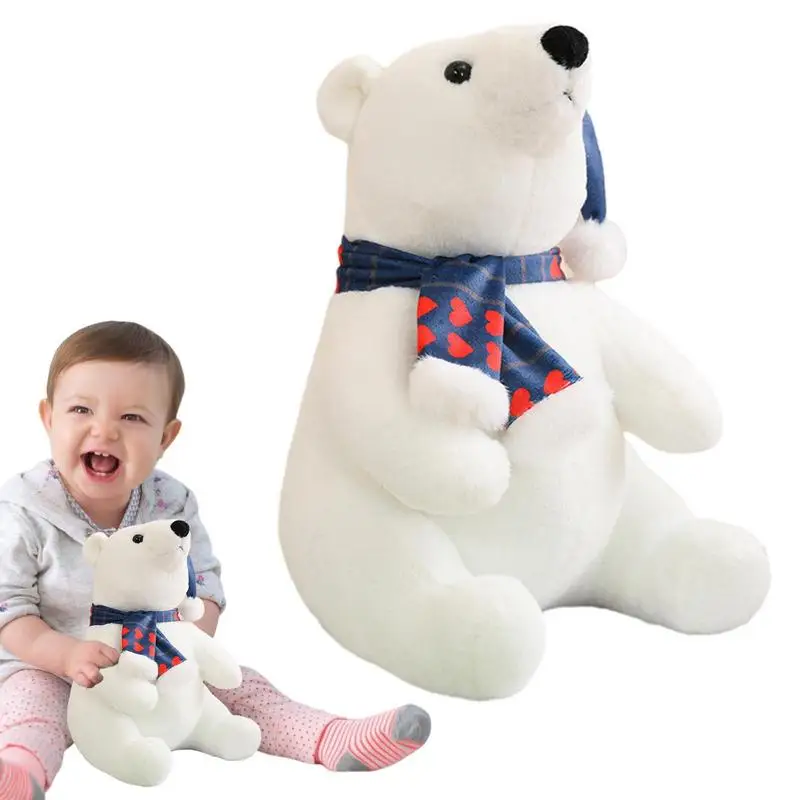 

Polar Plush Toys Vivid Stuffed Bear White Polar Doll Home Decor Cushion Pillow For Study Room Dormitory Kindergarten Bedroom
