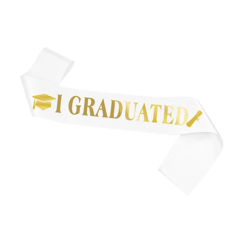 1set I Graduated Satin Sash with Rhinestone Crown Graduation Party Decoration Photo Booth Props Class of 2022 Gradute Supplies 