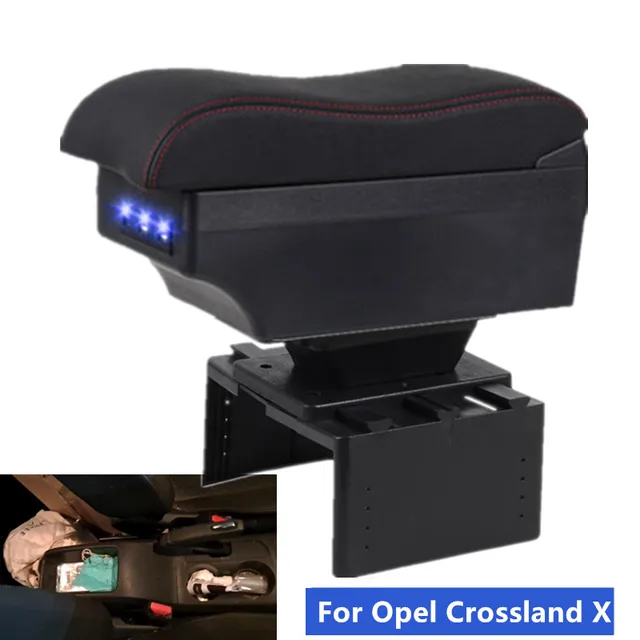 Für Opel Crossland Armlehne box Für Opel Crossland X Auto Armlehne Zentrale  Lagerung box Retrofit mit USB Lade Auto zubehör - AliExpress