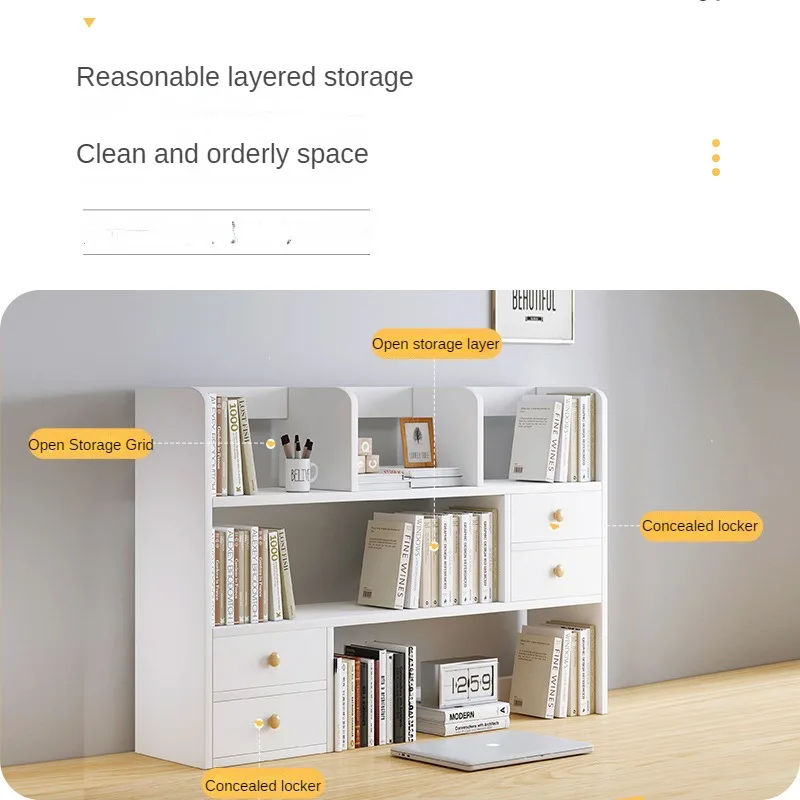 Simple Desktop Bookshelf and Storage Shelf Office Desk Multi-Layer Storage Shelf Student Dormitory Desk Small Bookcase
