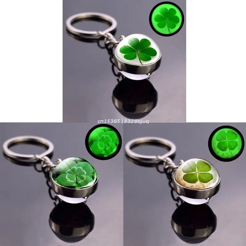 Dropship Keychain Keyring Luminescent Pendant Car Green Leaf Lucky Key Ring | Украшения и аксессуары