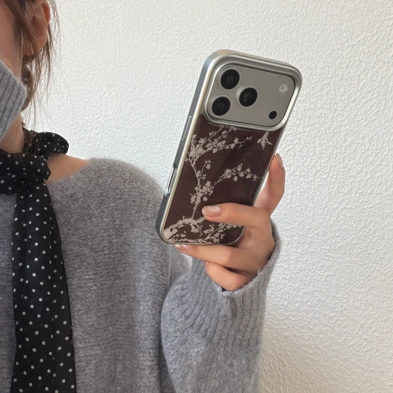 รูปสินค้า เคส iPhone ลายดอกไม้สีขาว นก ป้องกันฝุ่น สวยหรู ดูดี