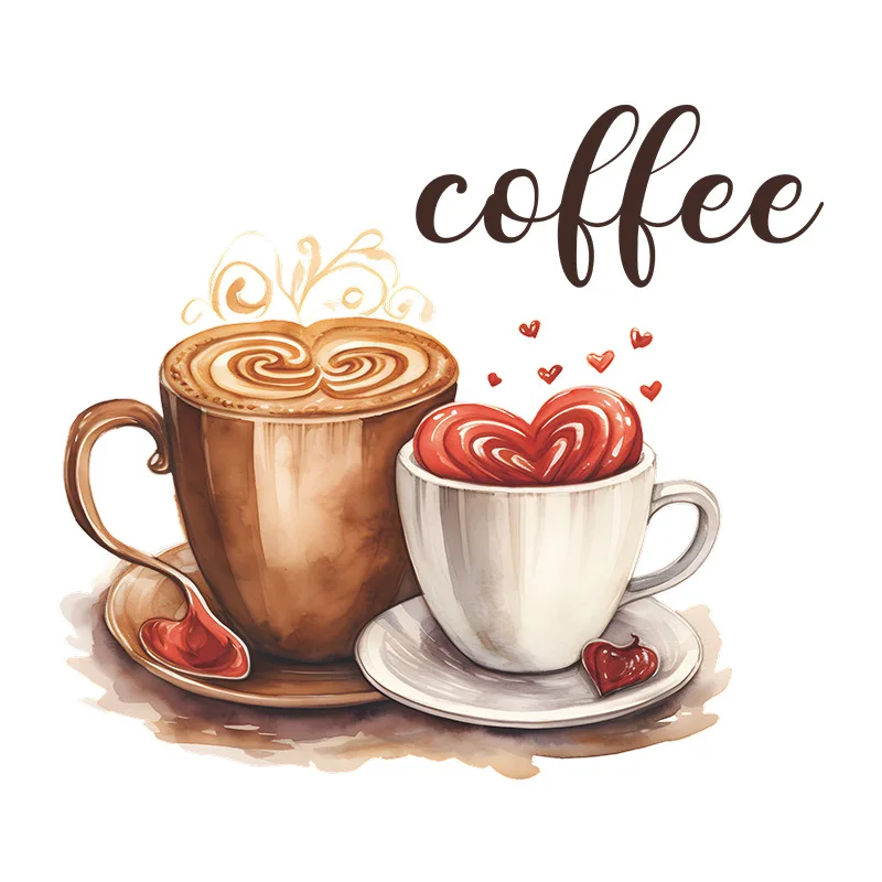 1PCS Personalized Creative Coffee Cup Wall Stickers Cafe Atmosphere Beautification Decorative Background Wall Stickers wall stickers