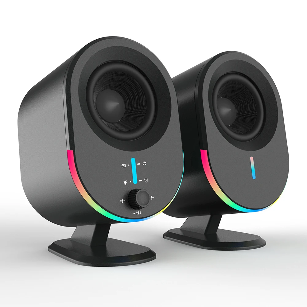 2.0 Gaming Bluetooth Speaker Computer USB sound card AUX input 20W RGB Light Effect 2.75 inch full range unit