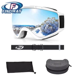Findway Brand Snowboard Ski Goggles OTG Anti-Fog Winter Snow Sport Snowmobile Skiing Glasses for Men Women Come with EVA Case