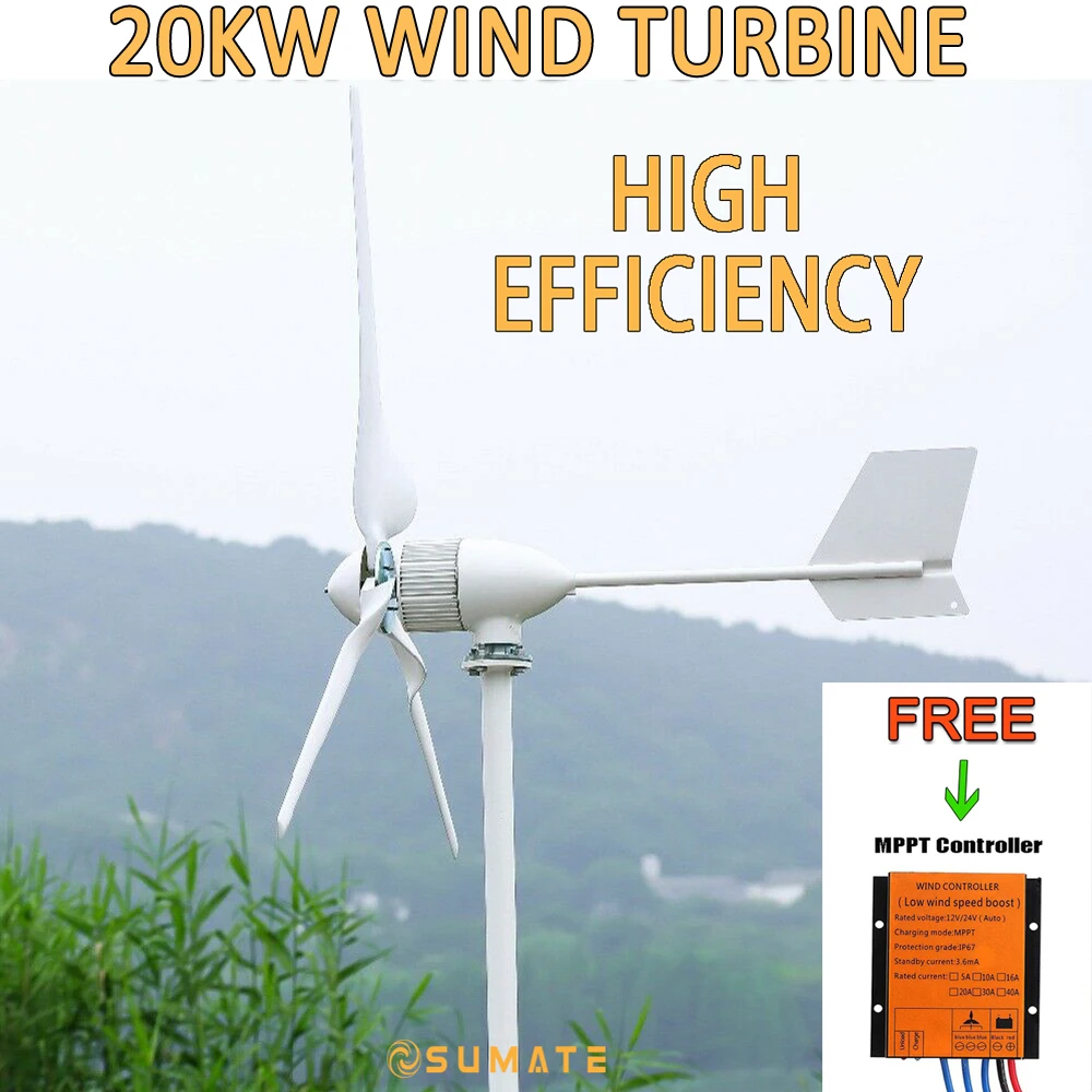 20KW12V24V48VAC3PhaseFreeEnergyWindTurbineGeneratorForHome