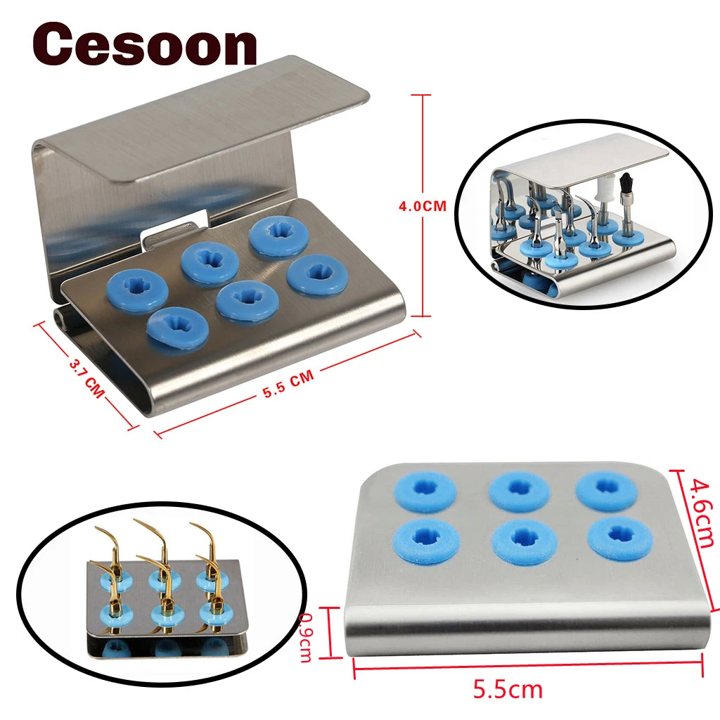 

6 Hole Dental Silicone Scaler Tips Holder Stand Auotclavable Sterilizer Case Disinfection Box Fit EMS/Satelec/DTE/Woodpecker
