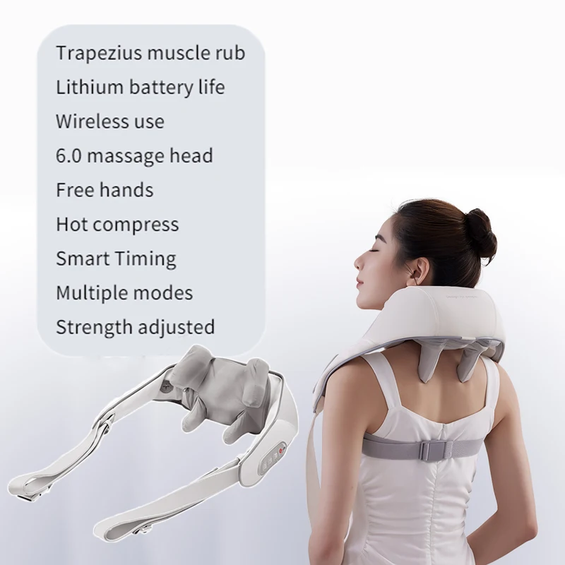 Kneading Massage Shawl Neck and Back Massager with Soothing Heat – EnovaCare