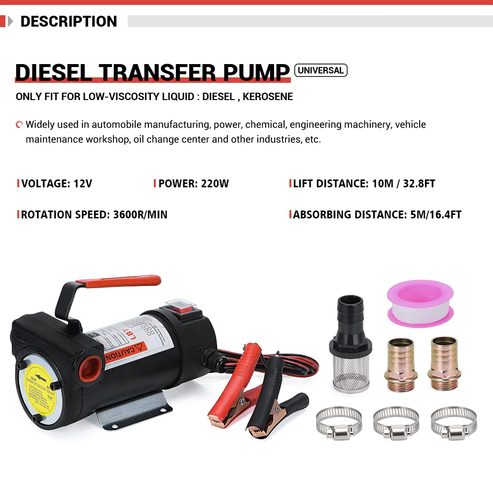 Electric Oil Transfer Pump Auto Kerosene Diesel Pump Reversible Oil  Extractors