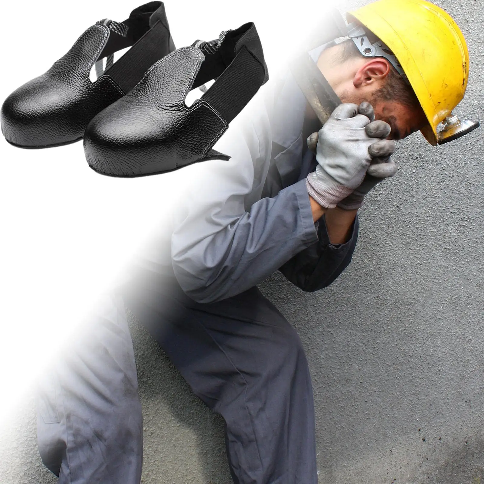 Leather Overshoes Covers Toe Caps Safe Overshoes, Portable Leather Sole Caps Non Slip Toe Safe Shoes Cover, for Industry