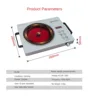 2200W Ceramic Electric Hot Plate,220V Electric Ceramic Stove Touch Control Infrared Cooker,Single Burner Cooktop For Cooking BBQ 6