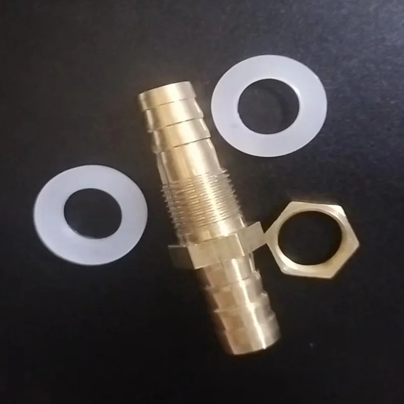 4mm 6mm 8mm 10mm 12mm 14mm 16mm 19mm 25mm Hose Barb Bulkhead Brass Barbed Tube Pipe Fitting Coupler Connector Adapter