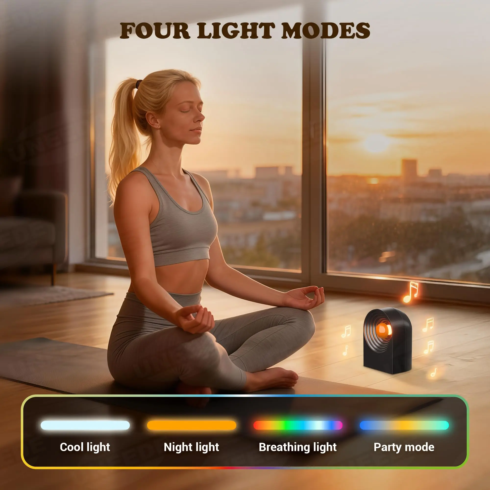 Portable White Noise Bluetooth Speaker Night Light Sleep Aid Soundbar   Wireless TWS Stereo Music Player for Sleeping Meditation