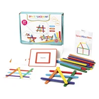 Wooden DIY Ice Cream Stick Puzzle Children's Rainbow Stick Thinking Puzzle Challenge Table Games Kids Montessori Educational Toy 1