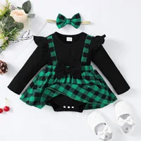Winter  Newborn Infant Baby Girl Dress Lace Ruffle Sleeve Flower Girl Dress  Ribbed  Romper  Princess  Party Dresses 0-18 Months 2
