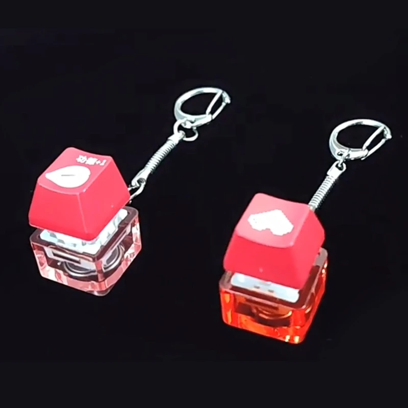 

RGB Glowing Personalized Red Heart Keycap Mechanical Keyboard Switches Tester Pressing Audible Clicky Keychain