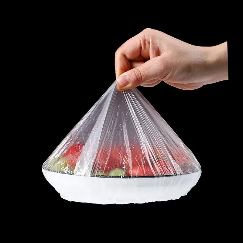 

100pcs Disposable PE Elastic Fresh-keeping Cover Refrigerator Food Anti-flavor Fresh-keeping Film for Kitchen Food Fresh Seal