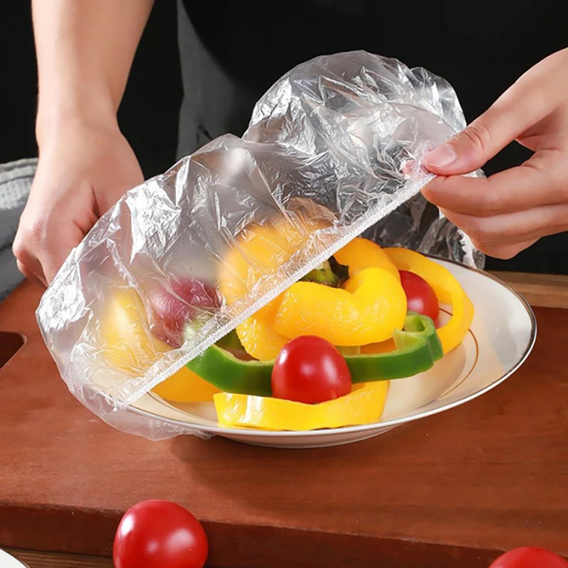 Wegwerp Voedsel Cover Elastische Plastic Wrap Food Grade Voedsel Deksels Schoen Cover Douche Hoofddeksels Bowls Caps Voedsel Verse Saver Bag stof