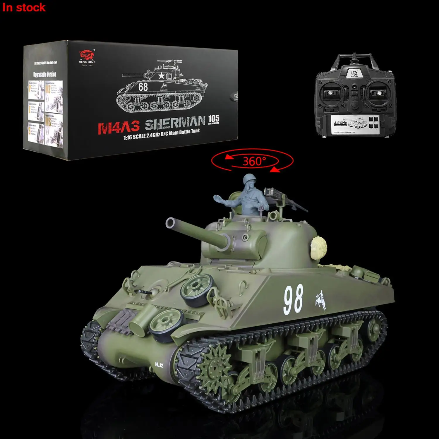 Подарки 1/16 7 0 Heng длинный пластиковый M4A3 Sherman танк с дистанционным управлением 3898