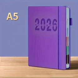 Elegant 2026 Yearly Planner - Modern Weekly/Monthly Planning Notebook with High - Quality A5 Paper (PURPLE)