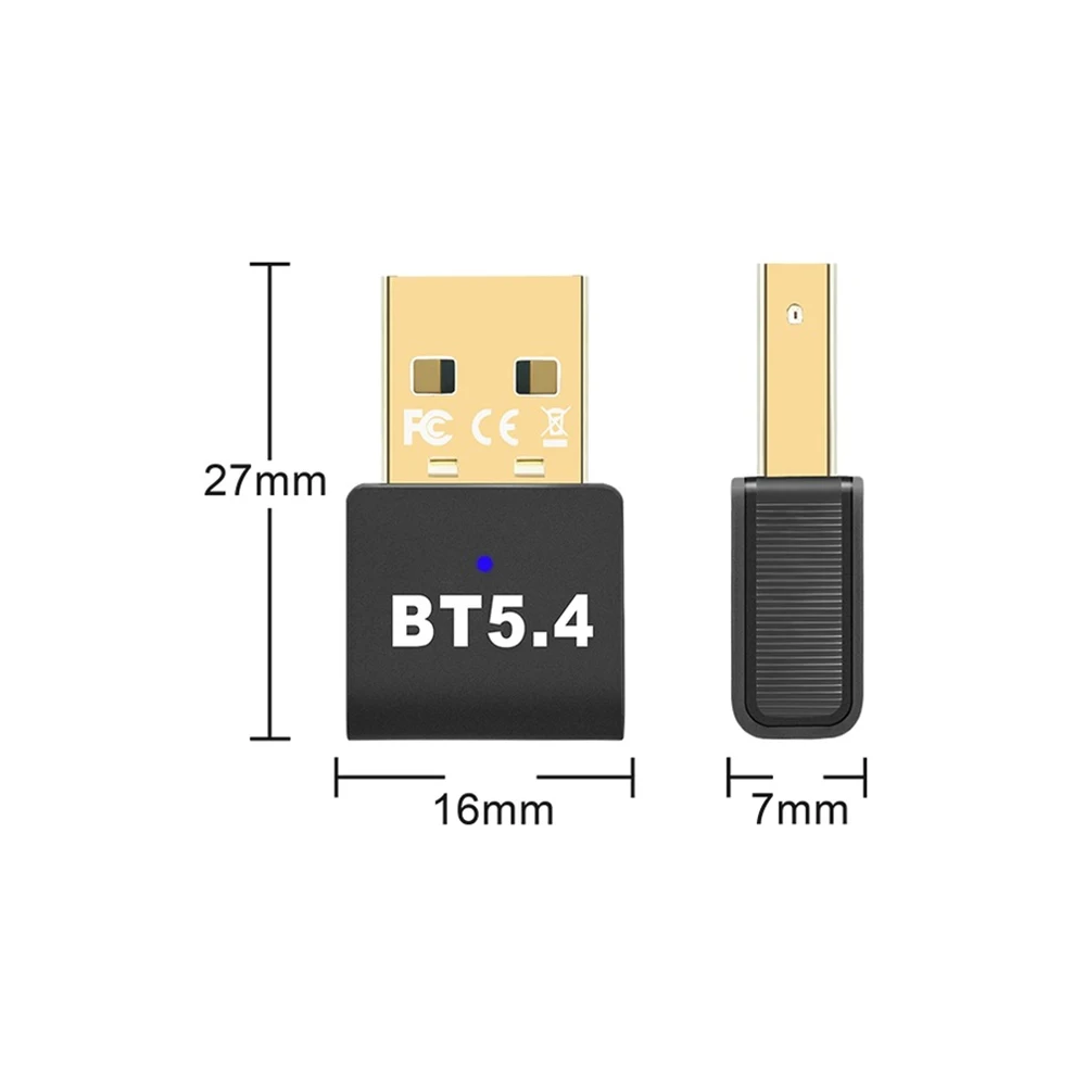 데스크탑 컴퓨터용 블루투스 어댑터 5.4, 드라이버리스 USB 블루투스 헤드셋, 오디오 마우스 리시버 송신기