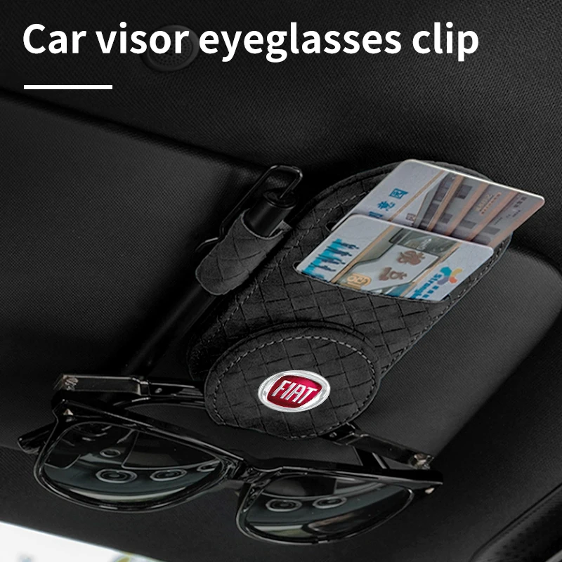 Car Sun Visor Organizer Pen Card Storage Clip Occhiali Da Sole Supporto Per Fiat 500 Grande Punto Tipo Stilo Astra Bravo Panda Freemont
