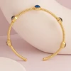 1PC Blue Lucky Evil Eye Bracelet Bangle For Women Vintage Round Turkish Eye Open Adjustable Bracelet Female Jewelry Gift 4