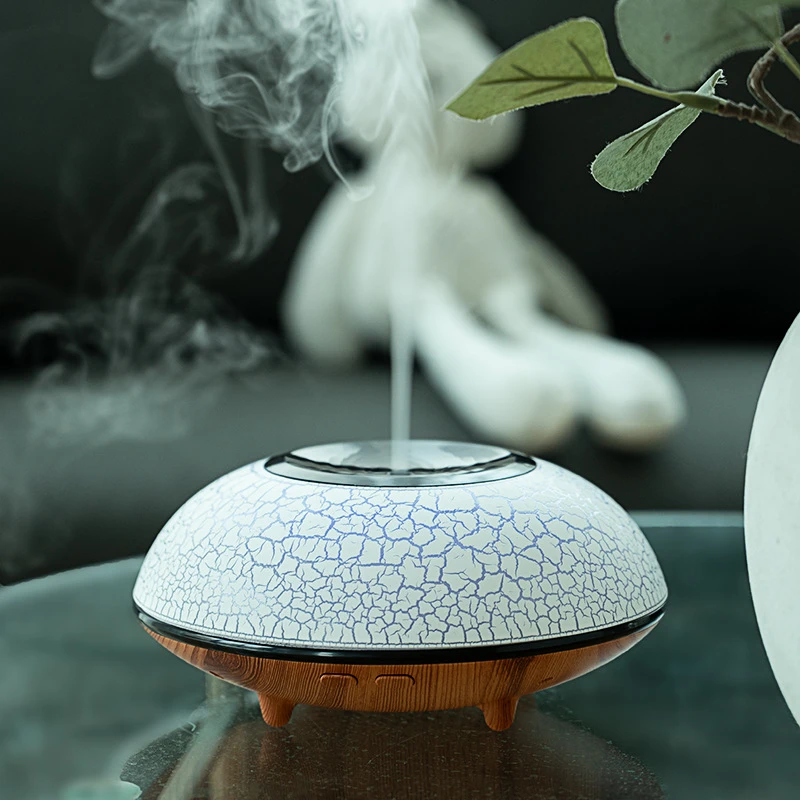 Creative Spaceship Design 260ML Wood Grian Ultrasonic Cool Mist Aromatherapy Essential Oil Diffuser For Home USB Air Humidifier kids astronaut spaceship rocket pendants decor lamp led fairy string lights 1 5m 3 meters led strip home decor