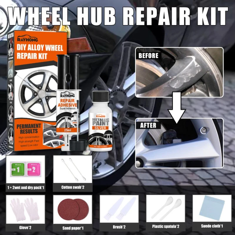 

Car Rim Care Wheel Restoration Repair Kit Paint For Discs Alloy Rim Scrapes Scratches Remover Car Rim Repair Clean Motorcycle