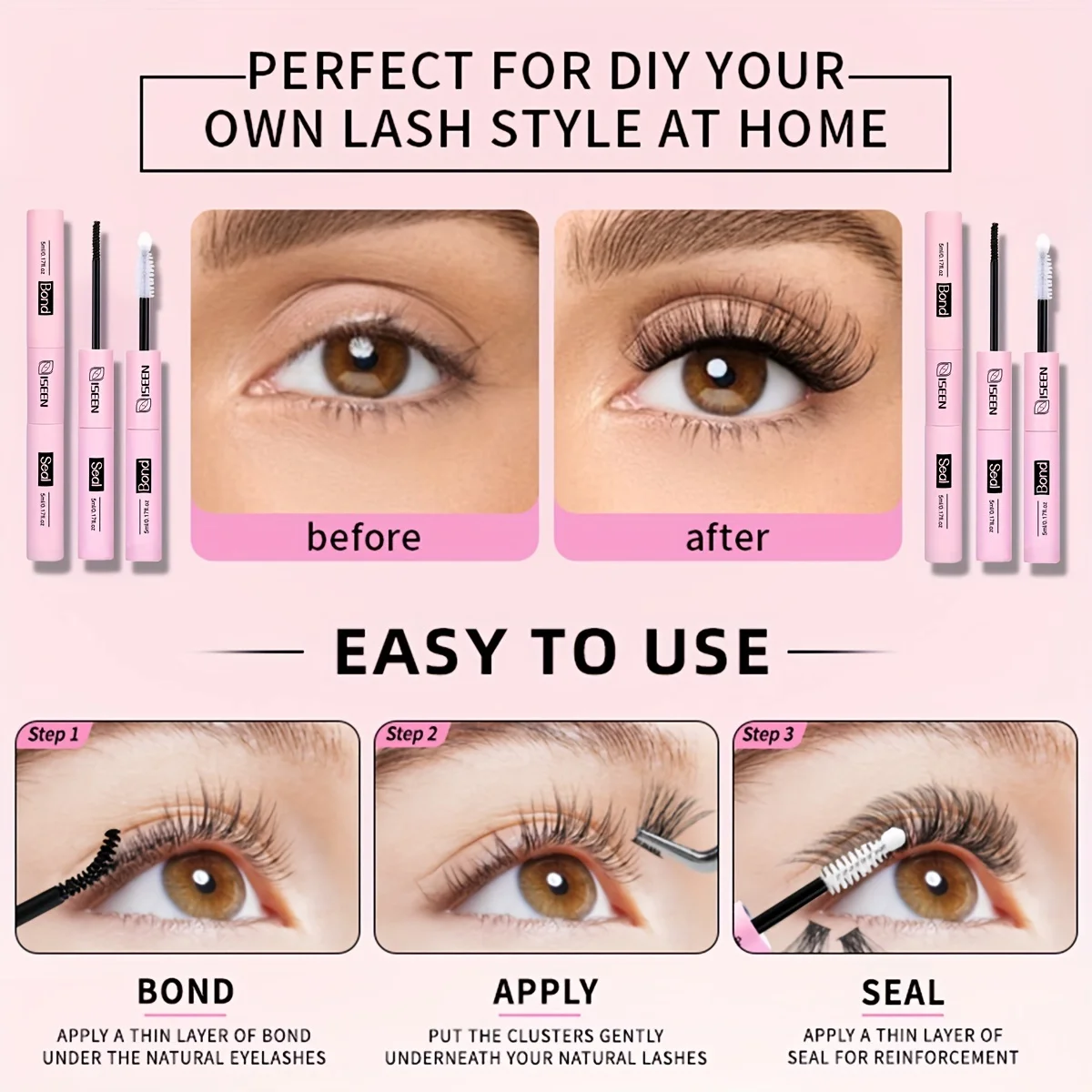 30D DIY Eyelash Extension Kit 10 Rows Individual Lashes 8-16mm Mix Length Natural fluffy Eyelash extension false eyelashes