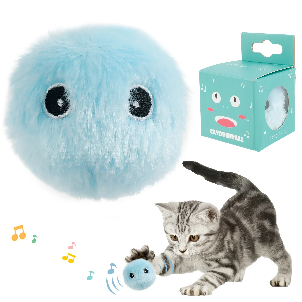 Interactive Ball Cat Toys Balls Squeaky Fluffy Plush Cat Toys Cat Interactive Toys Balls Lifelike Animal Calls Sound Toy Pet New