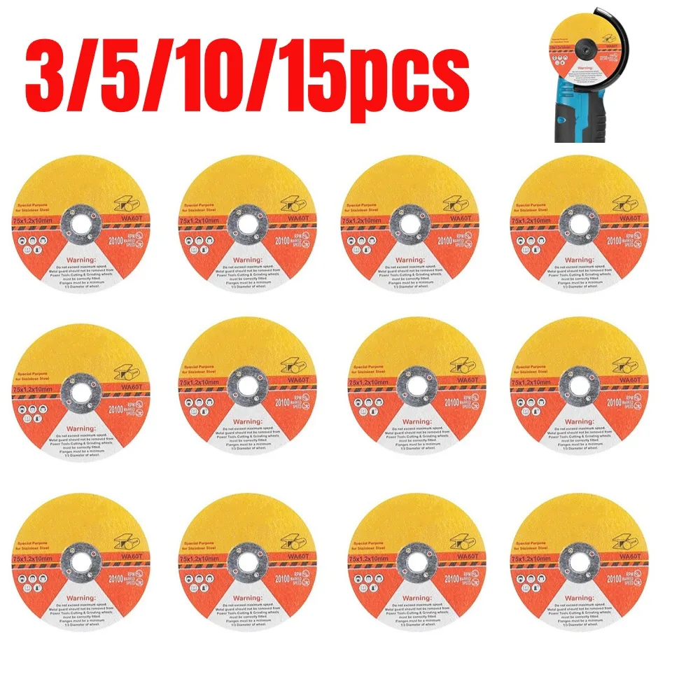 

3/5/10/15pcs 3inch Mini Cutting Disc Circular Resin Saw Blade Grinding Wheel For Steel Stone Cutting Angle Grinding Tools