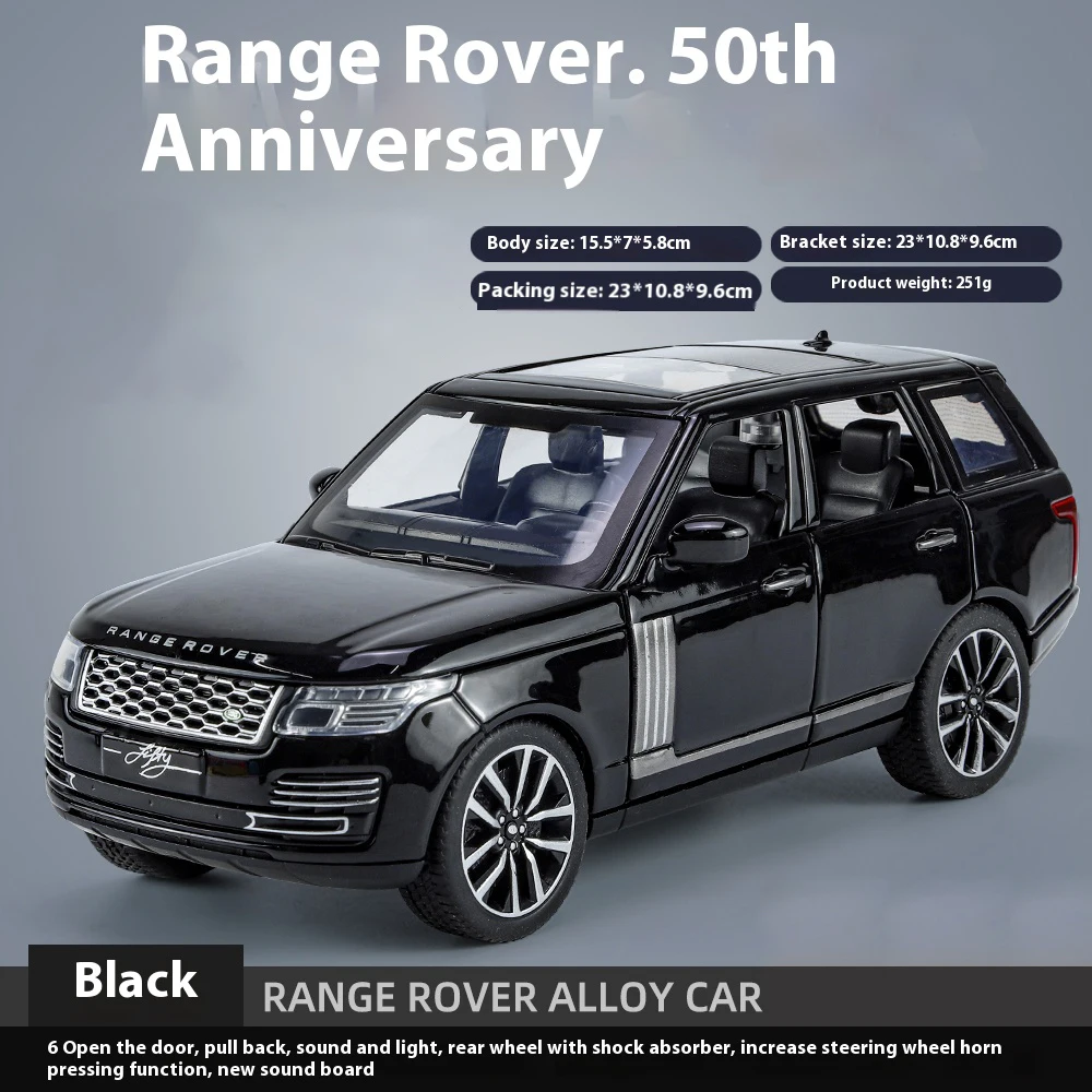 1:32 Land Rover Range Rover 50th Anniversary Diecast SUV Model Car - Central Control Collector's Edition Gift