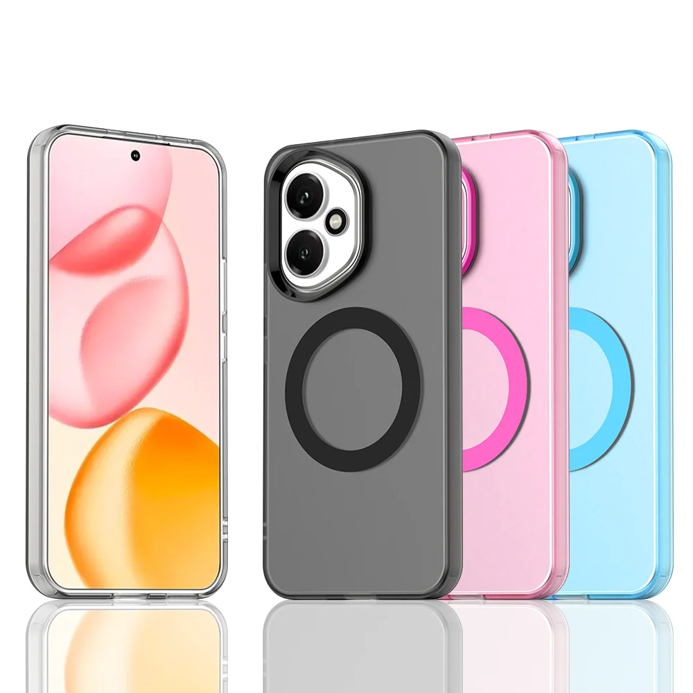 Luxury Magnetic Wireless Charging Case with Candy Colors and Transparent Back Shell