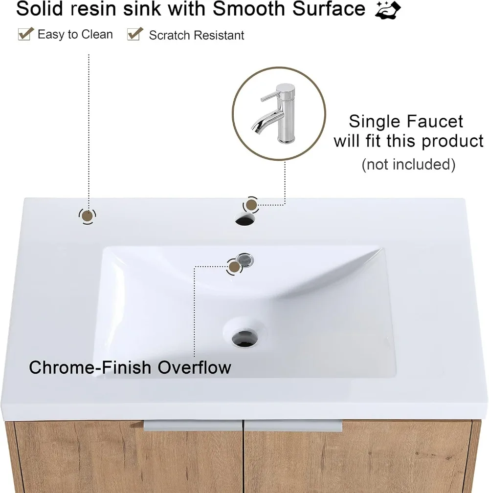 72" Bathroom Vanity with Sink, Double Sink Wall Mounted Vanity Combo, Modern  Bathroom Vanity Set with 4 Doors 5