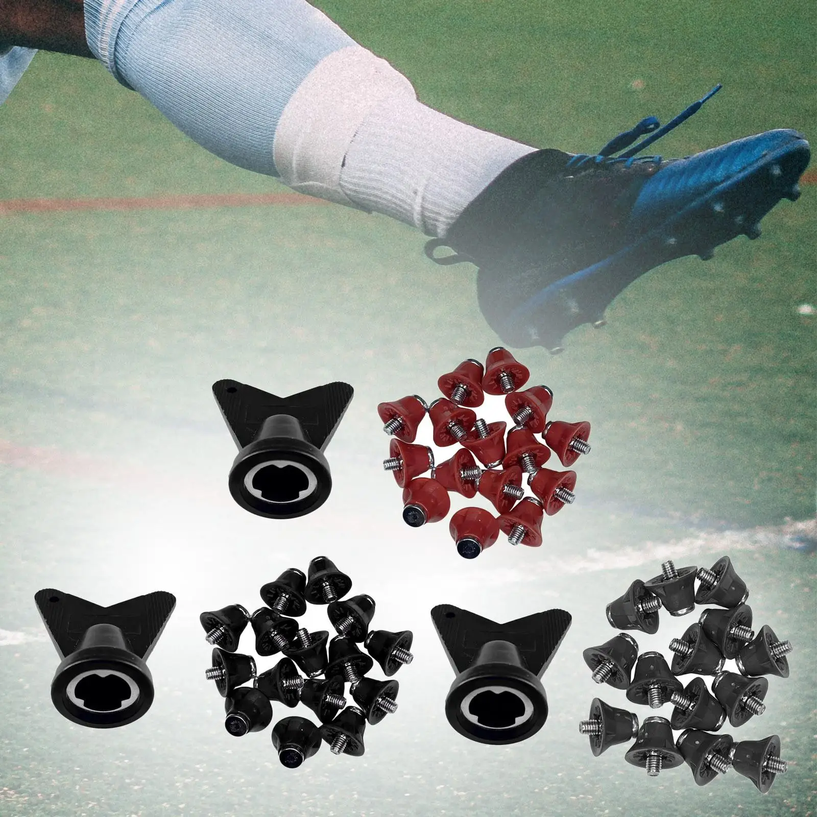 12Pcs Football Boot Spikes M5 Durable Anti Slip Rugby Shoes Studs Soccer Boot Cleats for Competition Training Athletic Sneakers